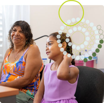 Aboriginal woman and child at a support appointment